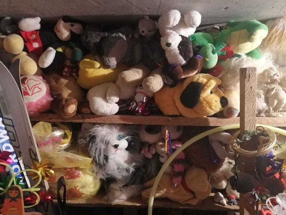 Разные мягкие игрушки, детские машинки
