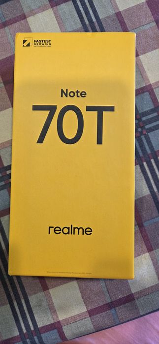 Смартфон realme Note 70T 4G 4+128 GB, 6,75 инча екран, обсидианово черно