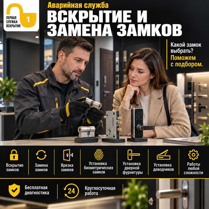 Открыть замок,замена дверных замков,ремонт,врезка,установка доводчиков