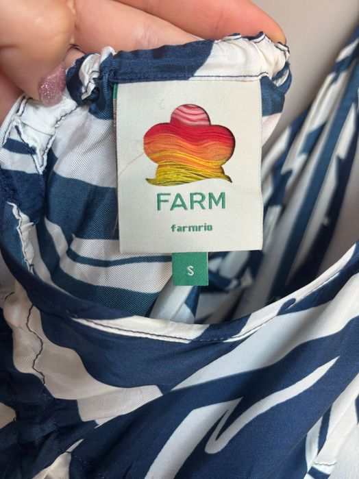 Farm rio лятна рокля с рибен мотив/ гол гръб/ дълбоко деколте/ размер S