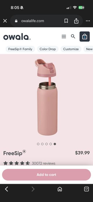 Бутылка owala розовая