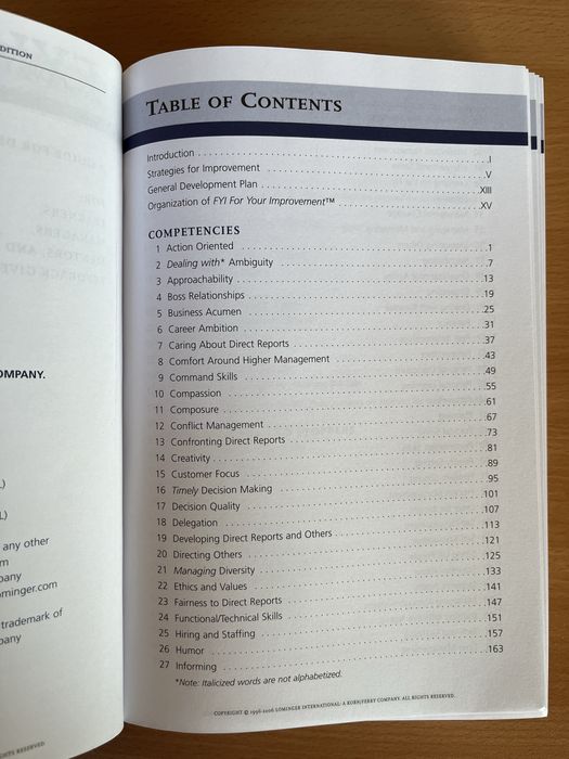 FYI - For Your Improvement