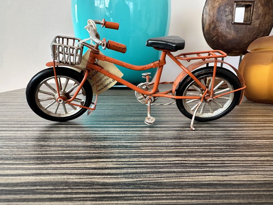 Bicicleta metal jucarie decoratiune sculptura cadou