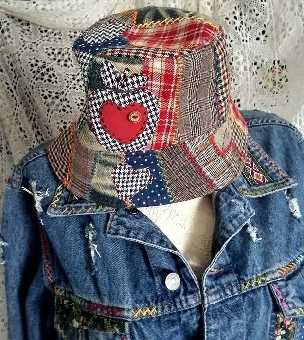 Дънково яке M/L Котки ръчна декорация