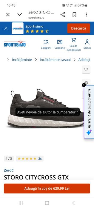 Sneakers ZeroC cu Goretex mărimea 37 - 24 cm, stare foarte buna, impermeabili. Talpa