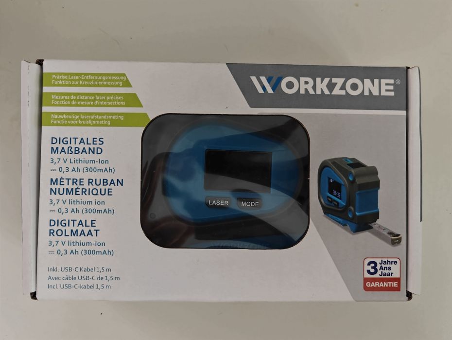 Ruleta digitală WORKZONE masurare 50 metri  laser