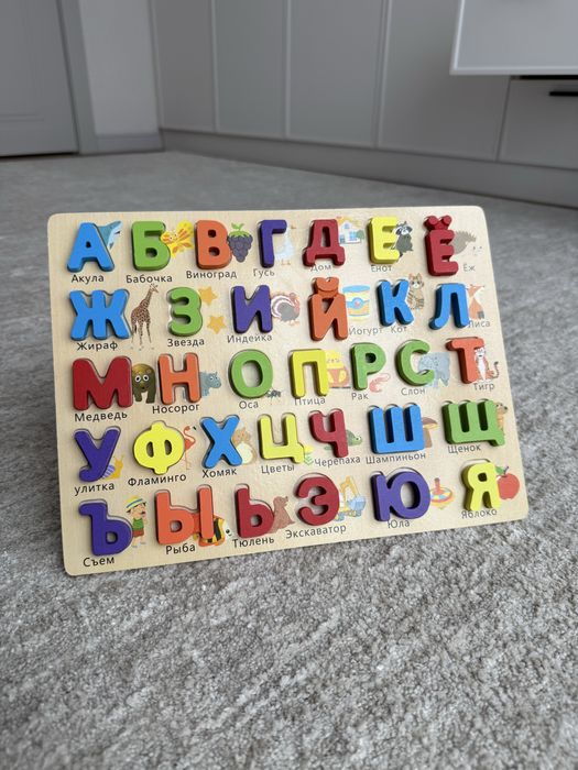 Русский Алфавит с картинками деревянные