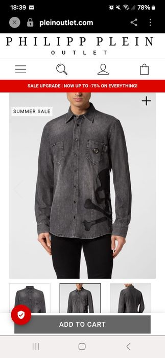 Camasa  Philipp Plein din denim gri