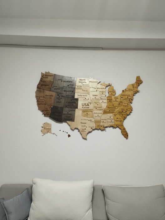 3D Yog‘och AQSH Xaritasi, 3Д карта США, 3d karta, USA map