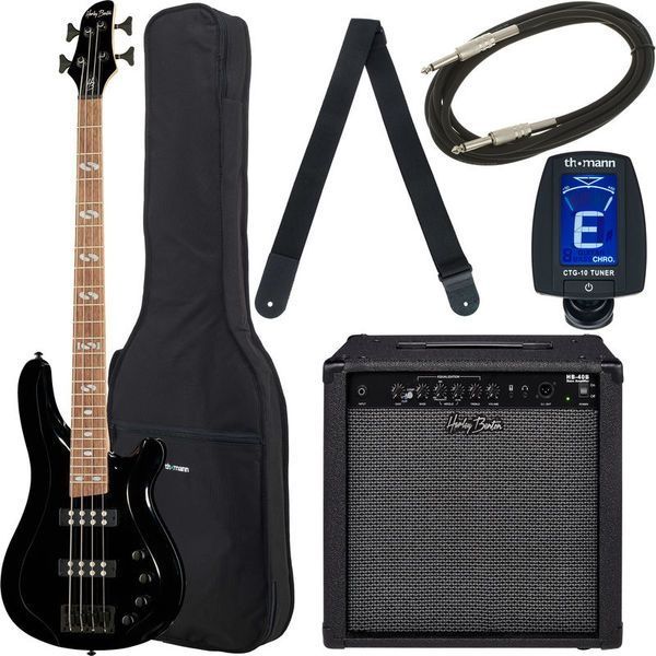 Chitara bass Harley Benton B-450 Black Bundle 2