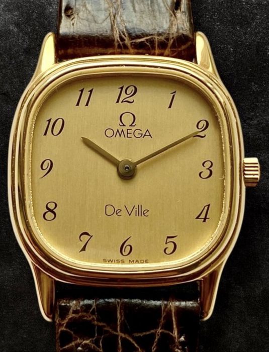 Ceas Omega De Ville quartz swiss made gold plated