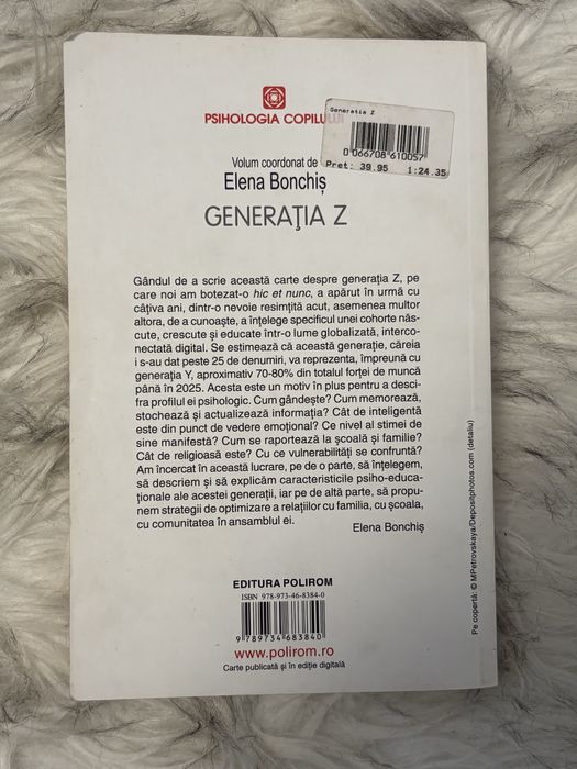 Generația Z - Elena Bonchiș (Editura Polirom)