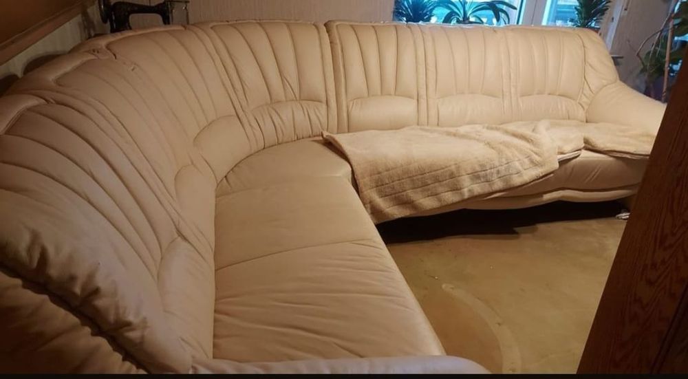 Coltar piele crem