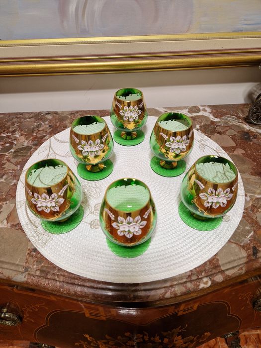 Уникални антикварни кристални чаши  Бохемия