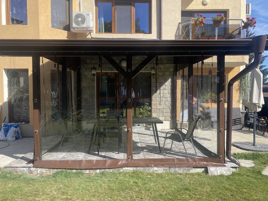 Ветроупорни завеси PVC винил кристал навеси барбекю тенти шатри найлон