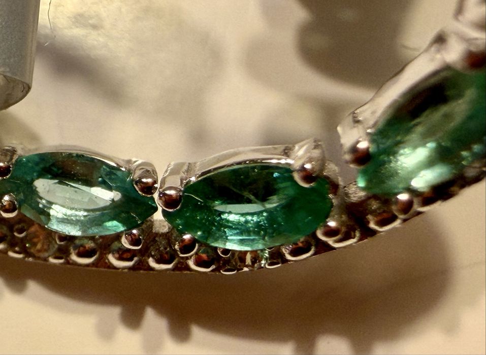 Сребърни обеци 925 с ИЗУМРУДИ