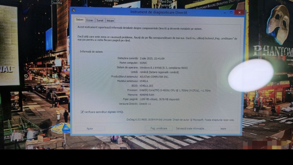 Laptop asus model X540L cu încărcător