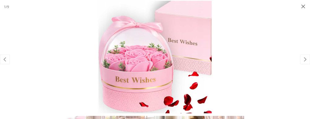 Aranjament de flori rotunda, cu cupola, trandafiri de sapun si lantiso