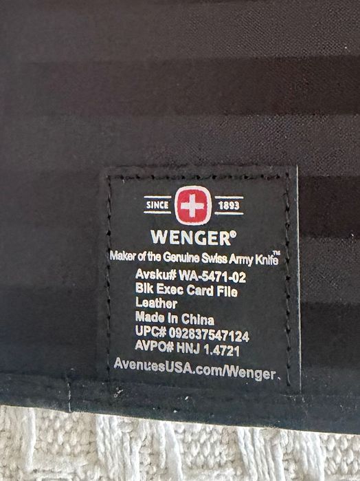 Като Нов WENGER Кожен бизнес несесер за визитки