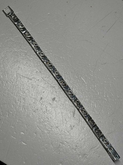 BRATARA AUR alb 18K + 257 Diamante Top = 5CT - 22g. - Tip TENNIS + Certificat !