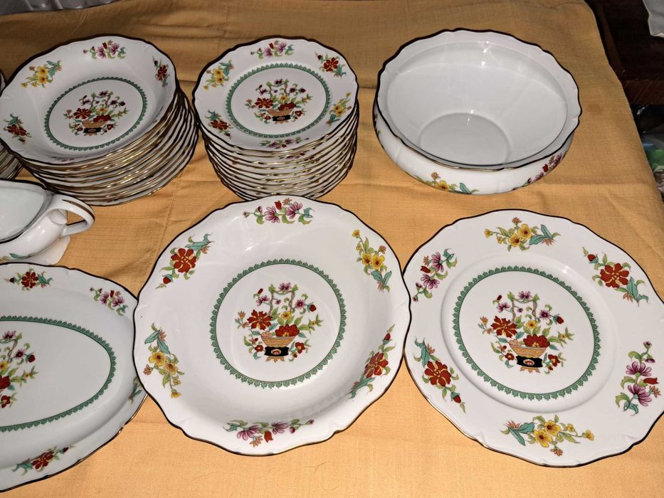 set de masa serviciu farfurii portelan Sologne 12 persoane