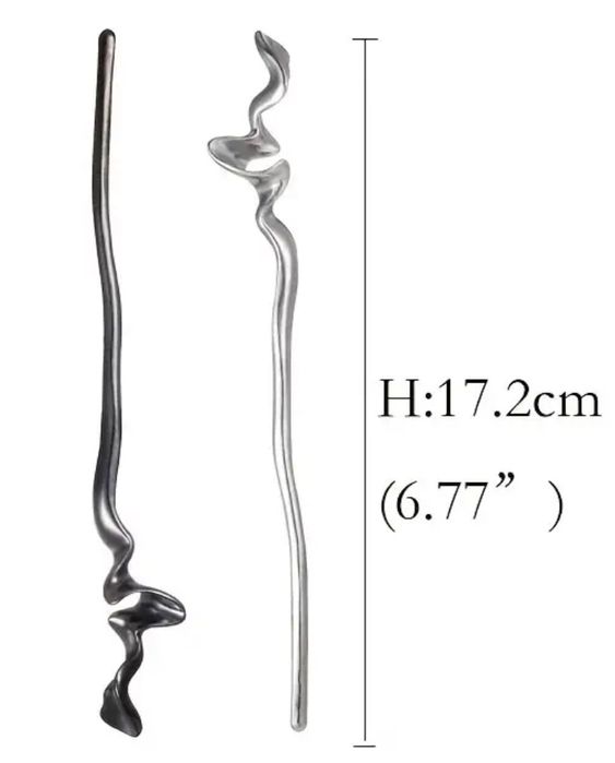 Аксесоар за коса, 2бр сребърни игли за коса