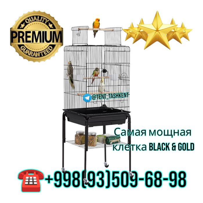 Клетка для попугаев с открытым верхом на колесиках идеальная решения!