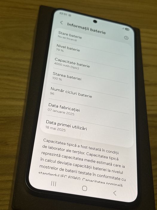 Samsung S25 , Ca NOU , 256 GB , 12 RAM , 100% Bateria , Garantie