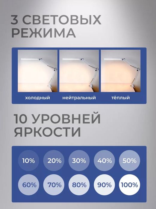 Stol LED lampasi Настольная LED лампа на струбцине