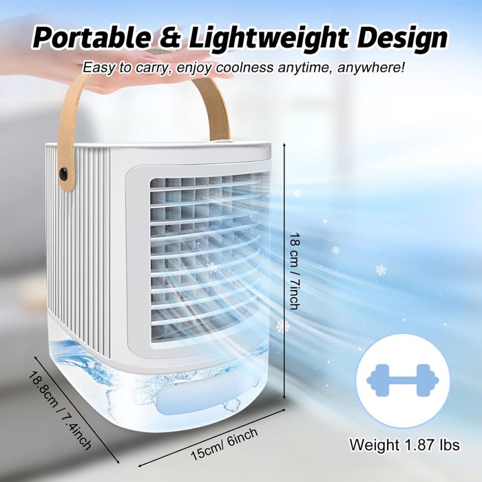Преносим мини охладител с водна пара и лед