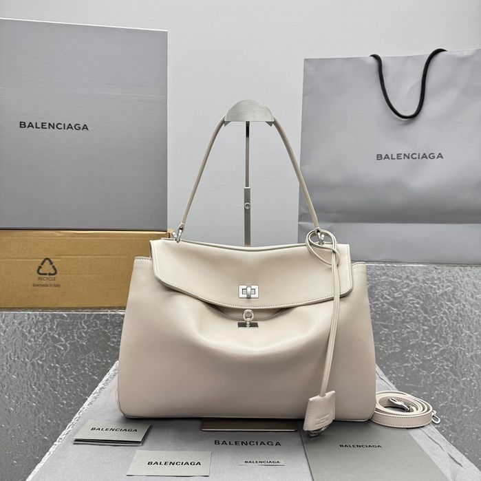 Geanta Balenciaga Rodeo crem, tip Premium