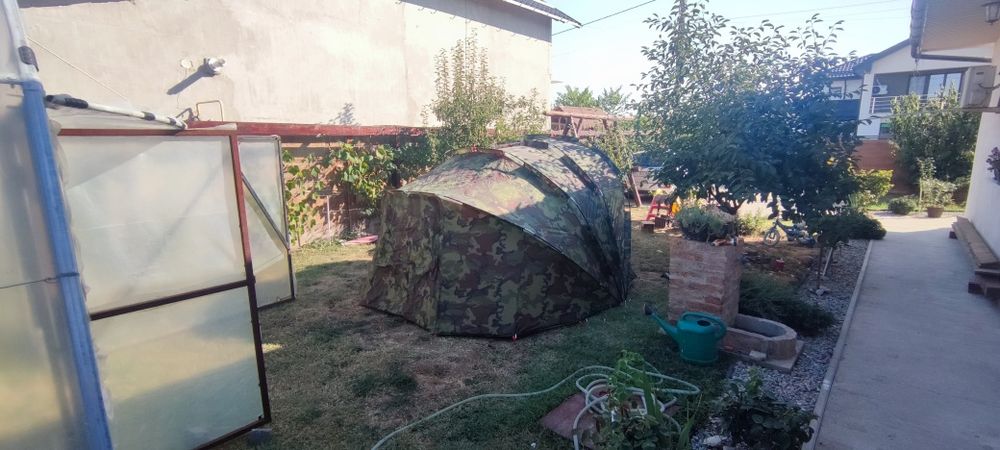 Cort de pescuit vidaXL, pentru 5 persoane, camuflaj, impermeabil, 7.83