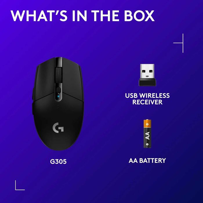 Logitech G305 LIGHTSPEED безжична геймърска мишка -HERO 12K, 6 бутона