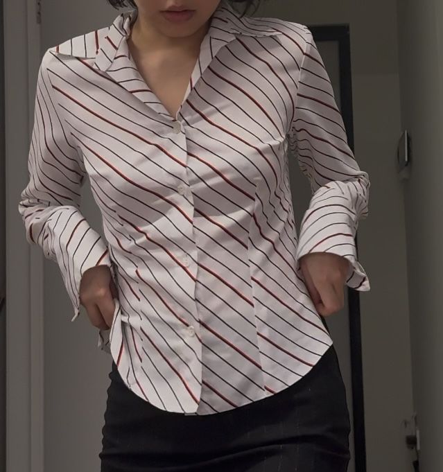 винтажная блузка в полоску