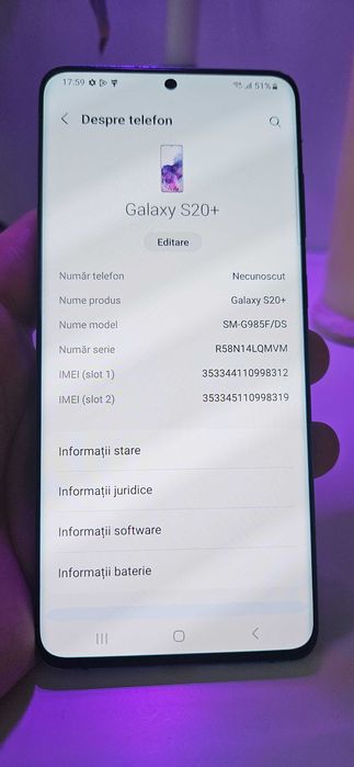 Samsung S20+ plus  &  Huawei P9 Lite Black