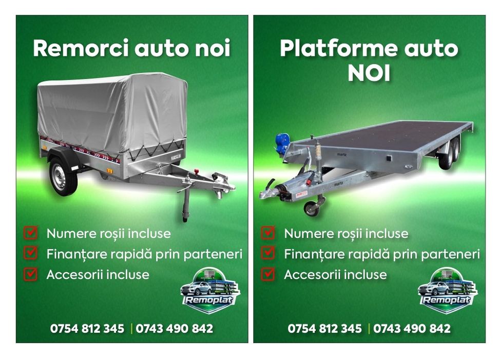 Remorci Profesionale – Stoc Disponibil | Rate Posibile