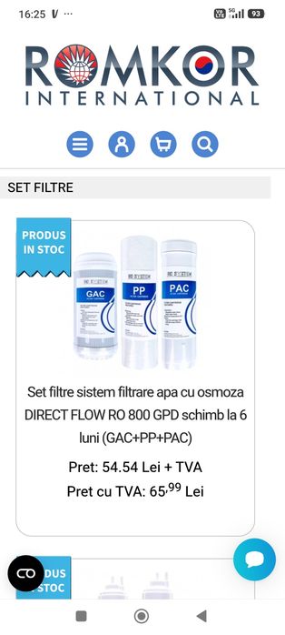 Set filtre apă osmoză inversă