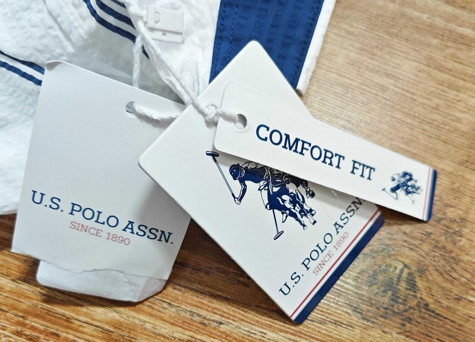 US Polo ASSN Оригинална мъжка риза с навиващи ръкави размер XL НОВА