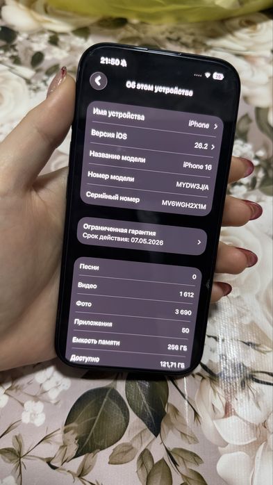 Iphone 16 256talik 100% 770$ga