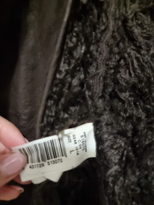 Geaca piele Mango imblanita