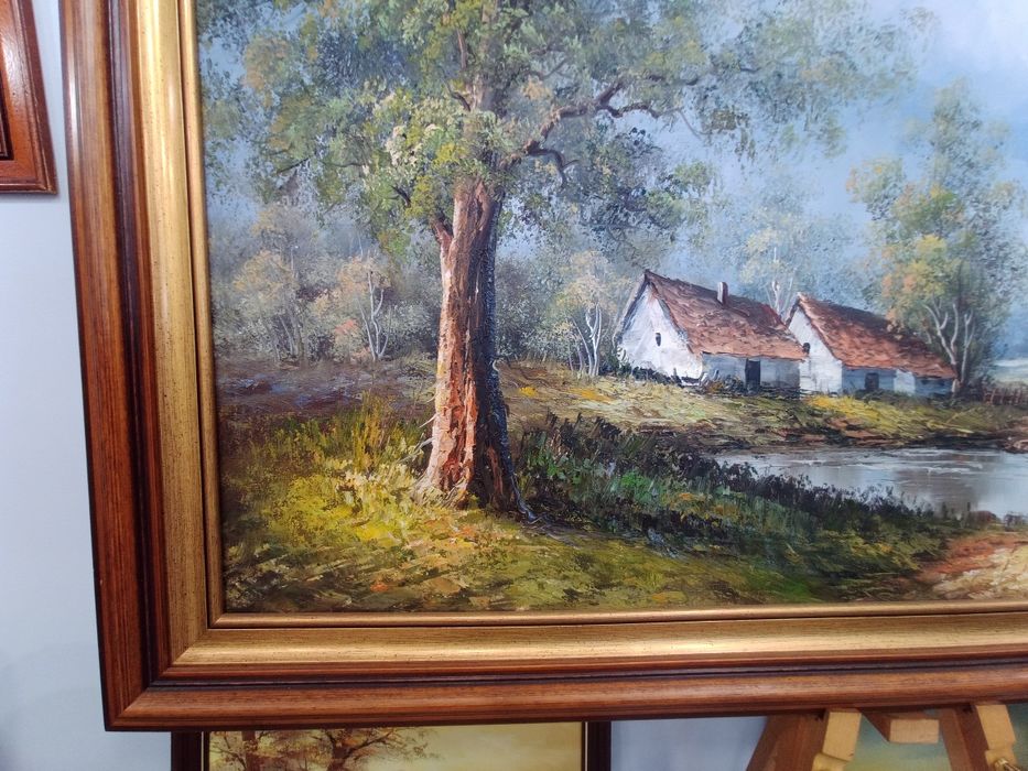 Мащабен белгийски пейзаж от K. Wouters (137х77 см) със сертификат