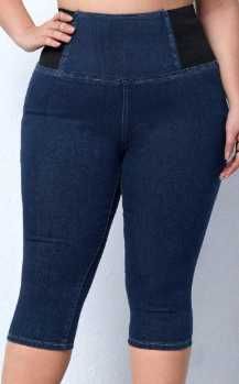 Страхотни дънки 7/8 нови с ластик в кръста - голям размер