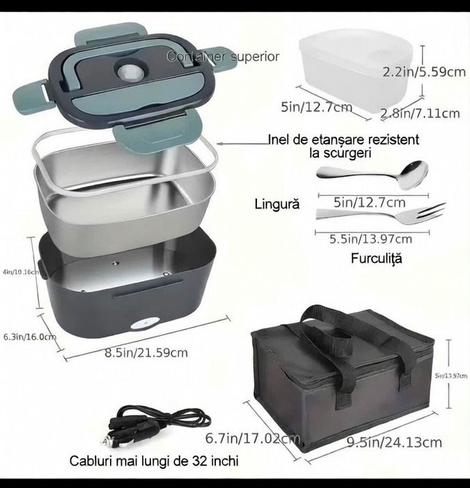 Cutie de prânz portabilă izolată pentru Masina/Tir