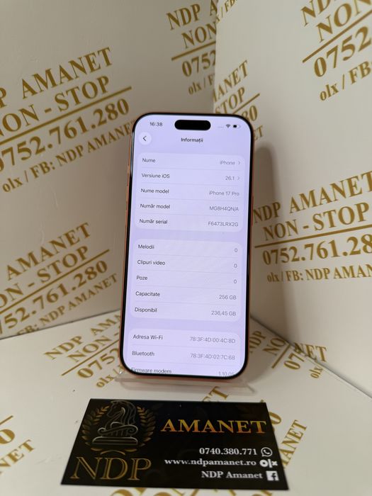 NDP Amanet Braila Iphone 17 Pro( 48499)
