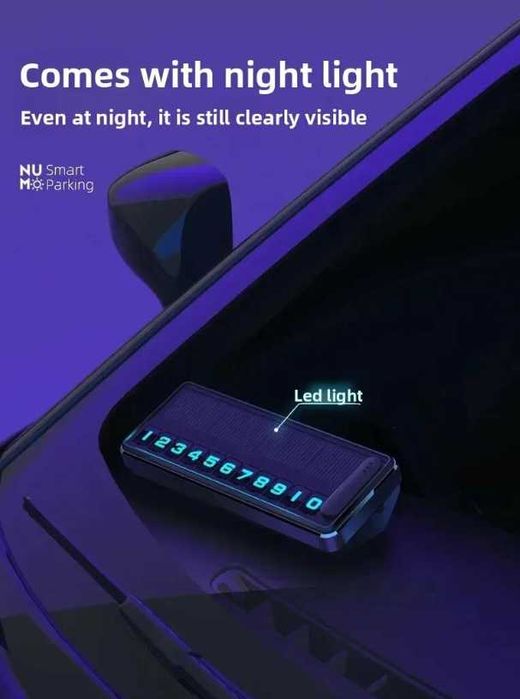 Солнечная автомобильная табличка с номером телефона LED akm33