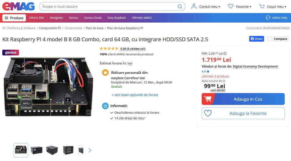 Kit Raspberry Pi 4 8GB+Placa X825 V2+Placa X735 V2.5+Carcasa X825-C8