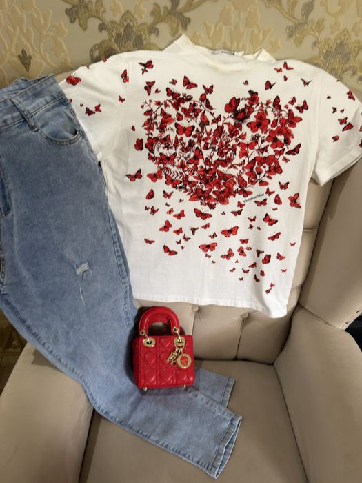 Dior джинсы футболка