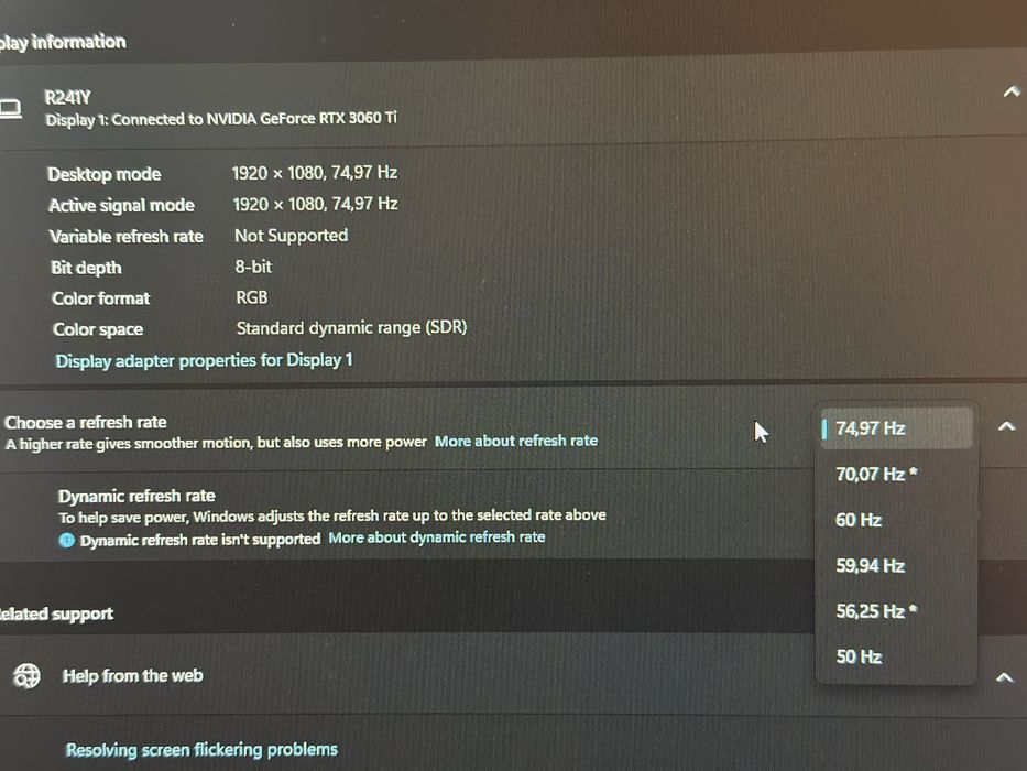 Acer 24” 75hz монитор перфектно състояние