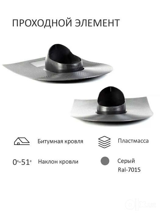 Кровельный аэратор для битумной кровли Серый D110 H-750