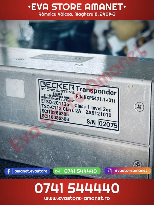 Transponder Becker BXP6401-1-(01) Mode S Level 2es Ameri-King AK-350 encoder Antenă + Cablaj incluse